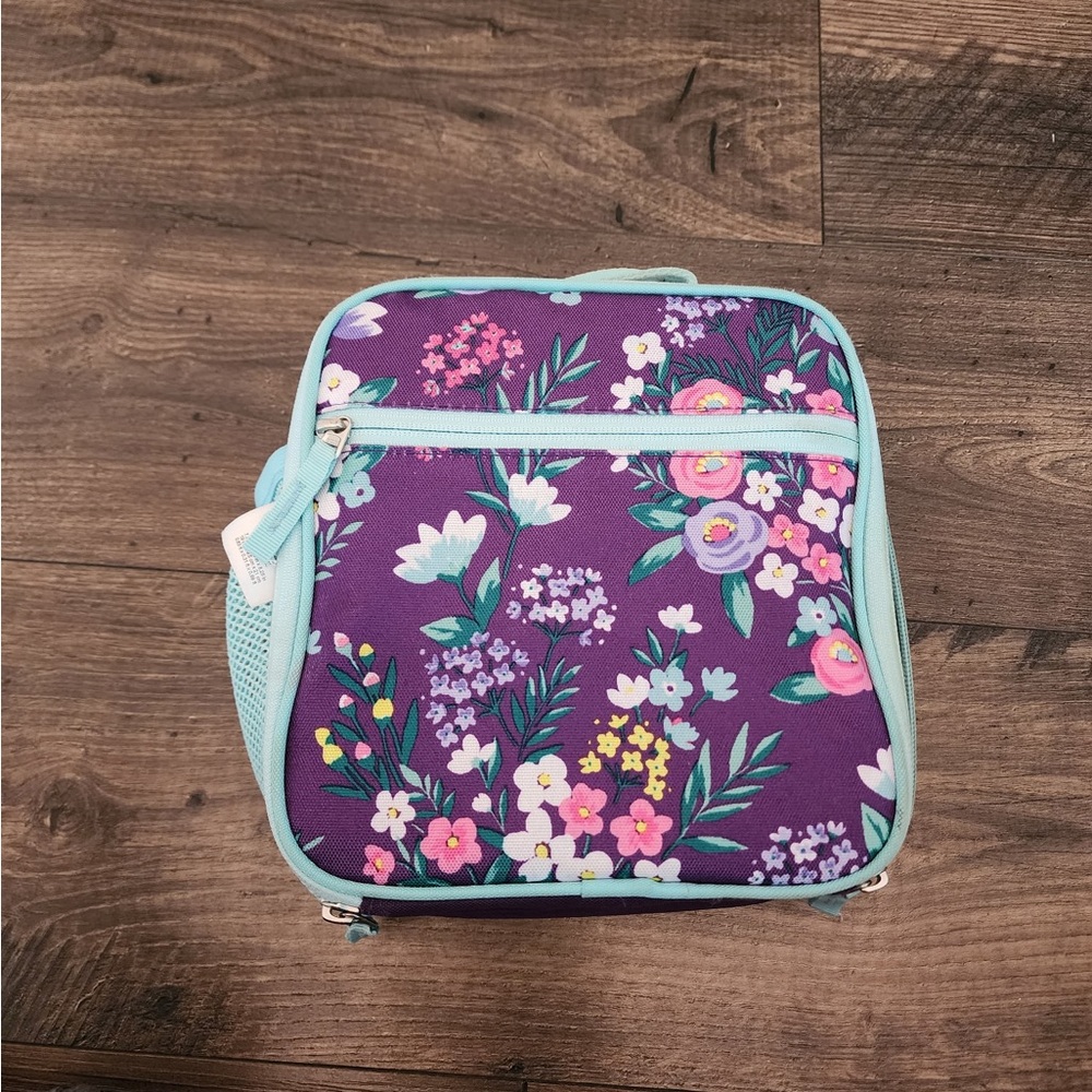 Pottery Barn Kids Purple and Teal Floral Backpack - Picture 4 of 6